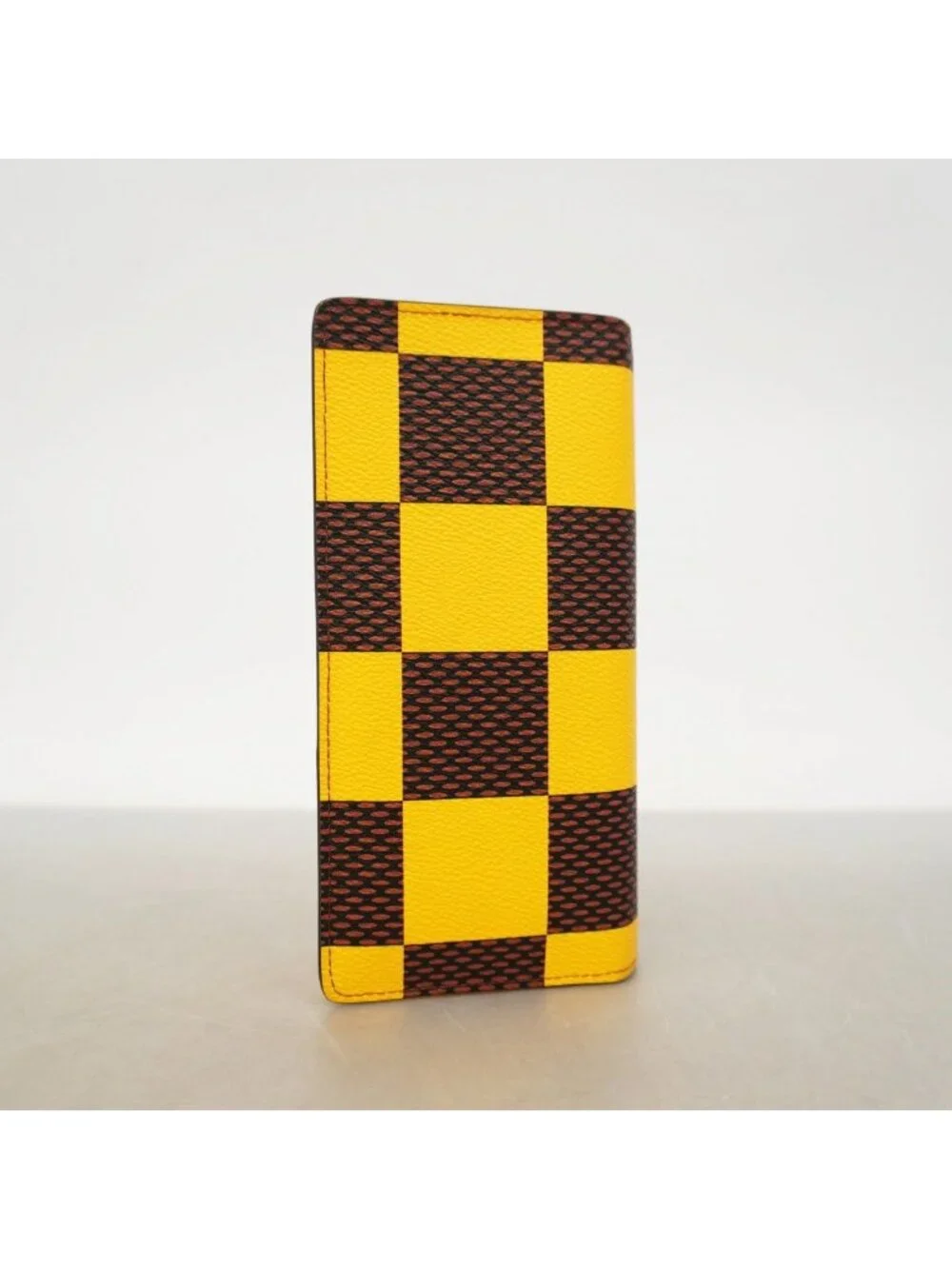 Louis Vuitton Wallet Damier Pop Portefeuille Brazza NM Yellow Brown